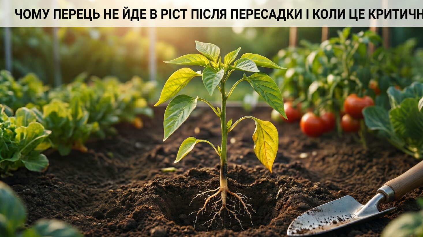 Чому перець не йде в ріст після пересадки і коли це критично
